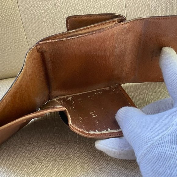 Vintage Louis Vuitton Wallet Card Holder Brown Leather Trifold Purse Made France - Picture 12 of 12